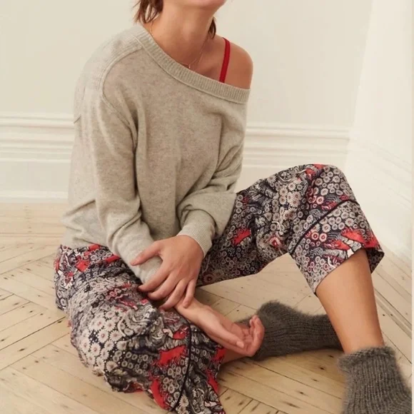 NWT Anthropologie Florence Balducci Menagerie Flannel Printed Sleep Pants - Picture 1 of 13